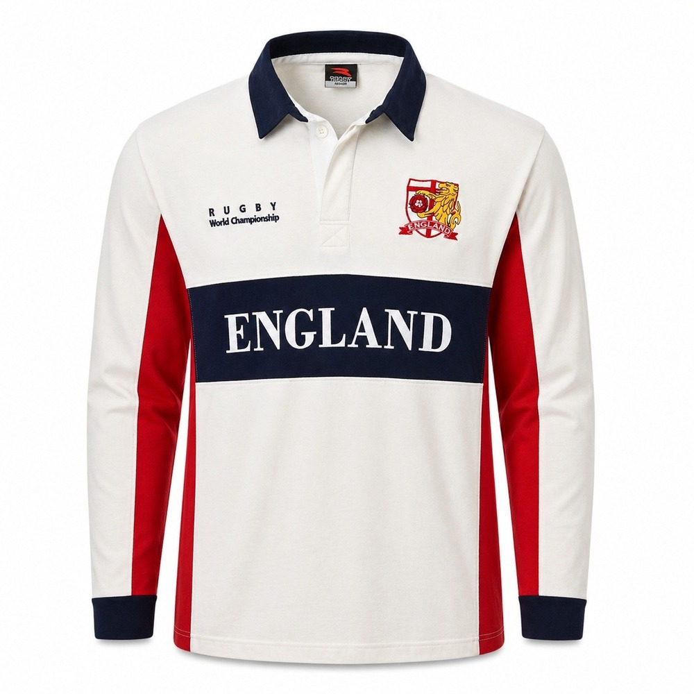 VTG Y2K Rook England Rugby Jersey World Championship Men Medium White Blokecore